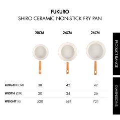 Fukuro Shiro Ceramic Non-Stick Fry Pan - 24cm
