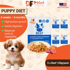 DF Dog Food Puppy Diet - Beef (5 x 150g)