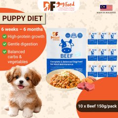 DF Dog Food Puppy Diet - Beef (10 x 150g)
