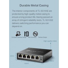 TP-LINK TL-SG105E 5-Port Gigabit Easy Smart Switch Network Monitoring