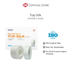 Top-Silk 24's 1/2 Inch Silk Surgical Tape for Dressing Fixation