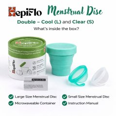HepiFlo Menstrual Disc Double with Sterilizer Cup, Soft, Reusable