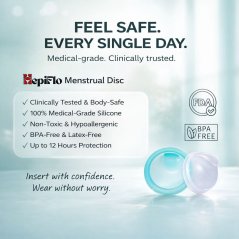 HepiFlo Menstrual Disc Double with Sterilizer Cup, Soft, Reusable
