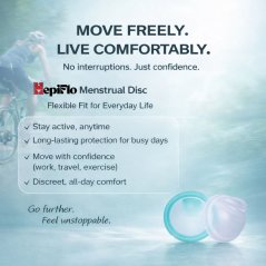 HepiFlo Menstrual Disc Double with Sterilizer Cup, Soft, Reusable