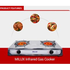 Hometech2u MILUX INFRARED GAS COOKER MSS-81221R (Gas & Time saving)