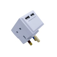 محول كهربائي بــ3 مقابس بقوة 2100 ملي أمبير  بمنفذين USB
