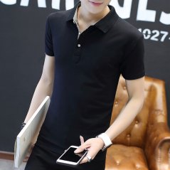 Hometech2u Men's Japanese style lapel short-sleeved Polo shirt
