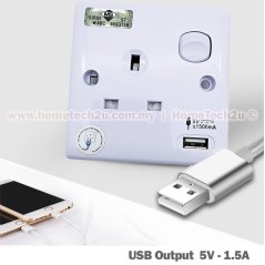 Hometech2u Wall Switch Socket With USB Outlet (Sirim Approved), eRomman Marketplace