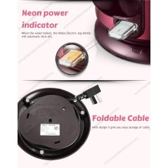 Hometech2u MIDEA JUG KETTLE ANTI SCALD PROTECTION ELEGANT SERIES 1.7L (ELEGANT MAROON)