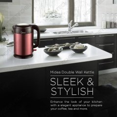 Hometech2u MIDEA JUG KETTLE ANTI SCALD PROTECTION ELEGANT SERIES 1.7L (ELEGANT MAROON)