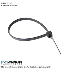 Ipohonline 4.8mm x 200mm Self-Locking Nylon Cable Tie - 100 PCS (Black), eRomman Marketplace