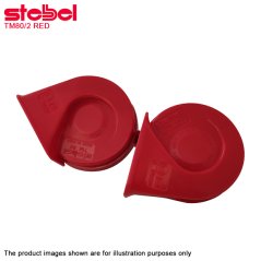 Ipohonline Stebel Trombe TM80/2 RED 12V Twin Horn & Relay - Italy