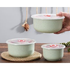 3pcs Kitchen Fresh Keeping Plastic Lunch Box (3 Colors)