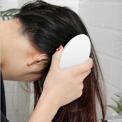Gdeal Head Silicone Hair Massage Brush Comb (Grey/White)