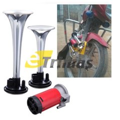 E-trimas Dual Trumpet 135db Air Horn Compressor Kit Train Car Truck Boat 12V 24V