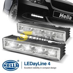 E-trimas Genuine HELLA LEDayline 4 Daytime Running Lights 12V DRL LED Complete Kit
