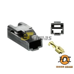 E-trimas 1 Way Female Pin 6.3mm Car Electrical Terminal Auto Connector Plug Socket Kit