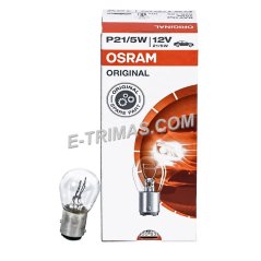 E-trimas 7528 Osram ORIGINAL S25 P21/5W BAY15D Proton Brake Light Bulb 1016 (2PCS)