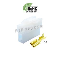 E-trimas 2 Way Female Pin Car Electrical Terminal Block Multi Connector Plug Socket Kit