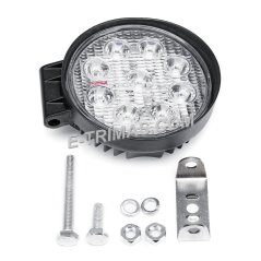 E-trimas 9 LED Round Work Spot Lamp Off Road Spotlight Boat Tractor 4WD 4x4