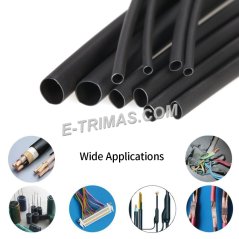 E-trimas Single Wall Thin Heatshrink Tubing Sleeving Tube 2:1 Heat Shrink Ratio (1M)