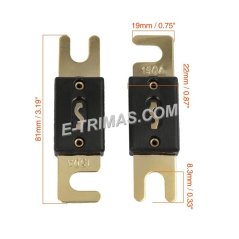 E-trimas ANL Gold Plating High Amperage Inline Amplifier Fuse 60A/80A/100A/125A/150A/200A