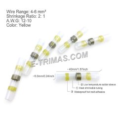 E-trimas Heat Shrink Waterproof Solder Sleeve Butt Insulated Terminal Connector (10PCS)