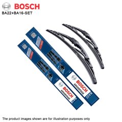 Ipohonline Bosch Advantage Wiper 22 + 16 inch All Weather Performance Wiper Blades Set - Proton Savvy Hyundai i10 KIA Picanto Honda BR-V / BRV Proton Saga