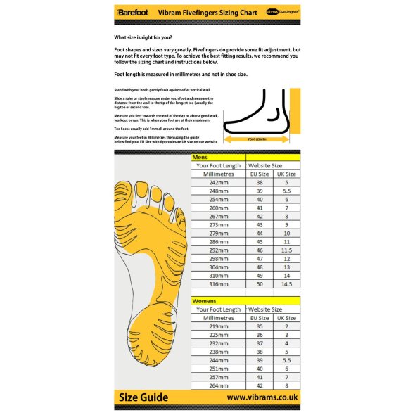 Vibram five cheap fingers sizing