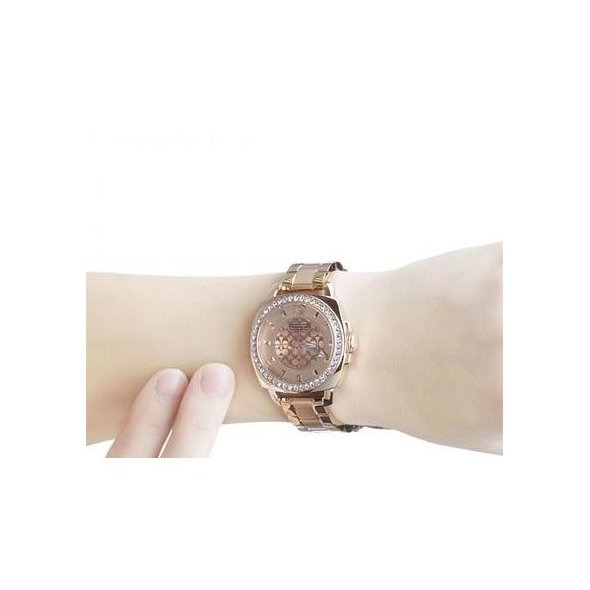 Coach mini boyfriend sales watch rose gold