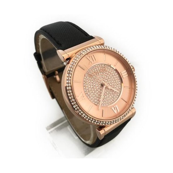 Buy Michael Kors Womens Catlin Crystal Set Leather Watch MK2376