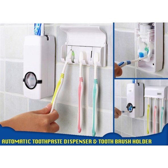 Buy OSH BABY COLLECTION Automatic Toothpaste Dispenser & Tooth Brush Holder  (RED) | eRomman