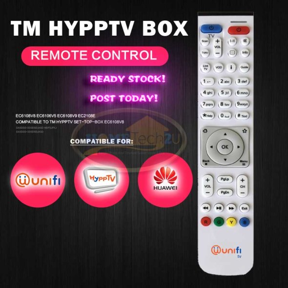 Buy Hometech2u TM HyppTV Box Huawei Remote Control EC6108v8 EC6106V5 ...