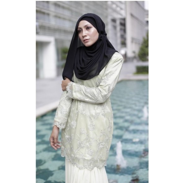 Dress lace muslimah hot sale