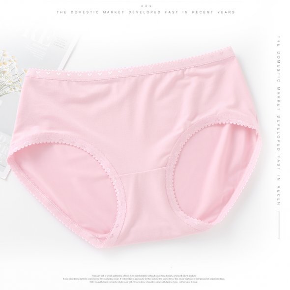 linqin Girls Hipster Panties Mid Waist Bikini Panties Elastic Sweatproof  Underwear Pink Flowers Pearly Underwear for Women at  Women's  Clothing store
