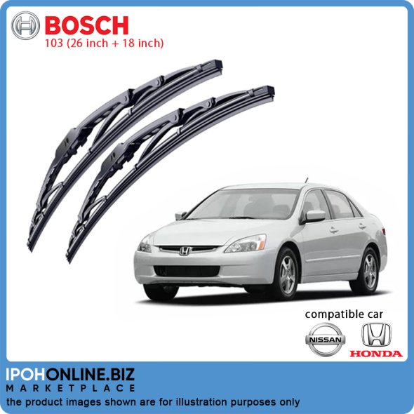 Buy Bosch 103 26 Inch + 18 Inch Wiper Blades Honda Accord