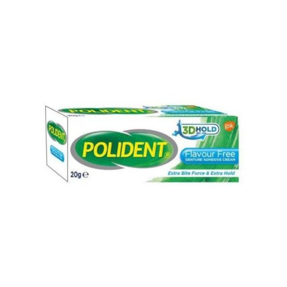 Buy Denture Adhesive Cream Flavour Free by Polident 20g eRomman