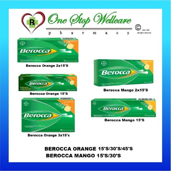 Buy Orange / Mango Flavour 15's / 30's / 24's Berocca | eRomman