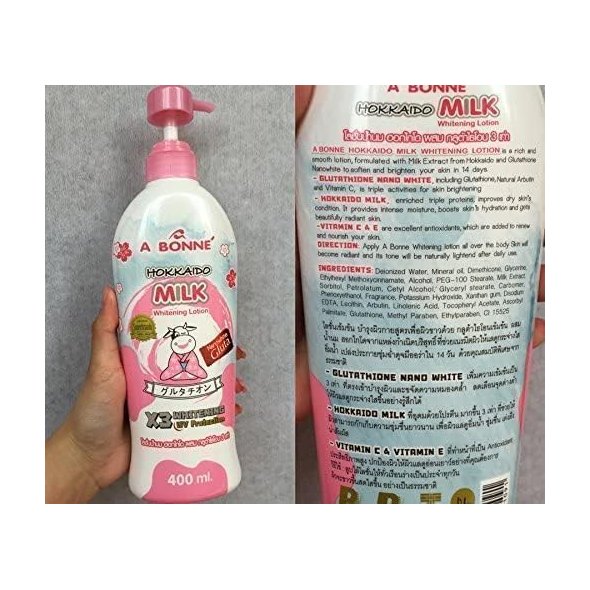 Health & Beauty :: Beauty :: Personal Care :: Body Care & Bath :: A BONNE  HOKKAIDO MILK WHITENING LOTION X3 GLUTATHIONE UV PROTECTION Whitening  Smooth Skin 400 ml - Shop Online Best Products | eRomman