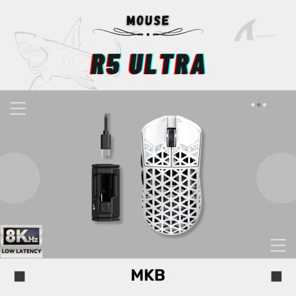 Buy R5 Ultra Wireless Gaming Mouse Attack Shark (White) | eRomman