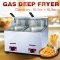 Commerical single/double tank LPG Gas Deep Fryer Steel Gas Frying Machine
