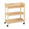 Restaurant Hotel Room Drink Car Wood Trolley Cart Wheel (Natural)