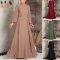 Gdeal Muslim Holiday Party Sundress Kaftan Muslimah Dress Spring Long Sleeve Oversized Robe