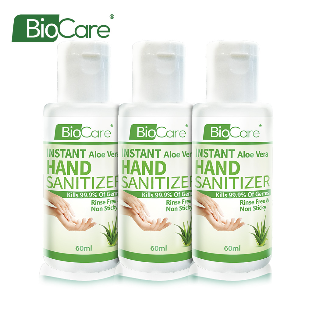Buy Biocare Instant Hand Sanitizer Liquid 3x60ml With Aloe Vera Eromman