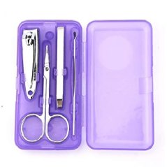Jomz [IX] Nail Grooming Kit 4 pcs Pedicure Manicure Set Travel with Plastic Case
