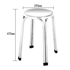 Jomz [IX] Stainless Steel Stool Metal Round Chair for In / Outdoor