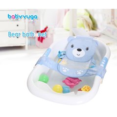Gdeal Newly Baby Bathtub Net Cartoon Bear Infant Bath Tub Mesh Seat Support Bath Seat Adjustable Bathtub Security Seat