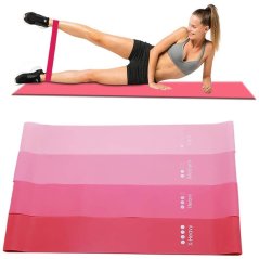 Gdeal Pink Gradient Pull Ring Four Pieces Yoga Resistance Ring Resistance Band Fitness Pull Rope