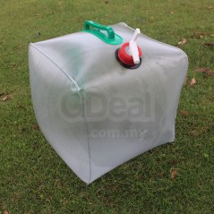 Gdeal 20L Transparent PVC Folding Water Bag Foldable Big Capacity Water Container Bucket Camping Collapsible