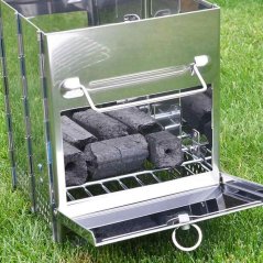 Gdeal Stainless Steel Portable High Quality Outdoor Square Wood Stove Can Use For BBQ Boil And Cook